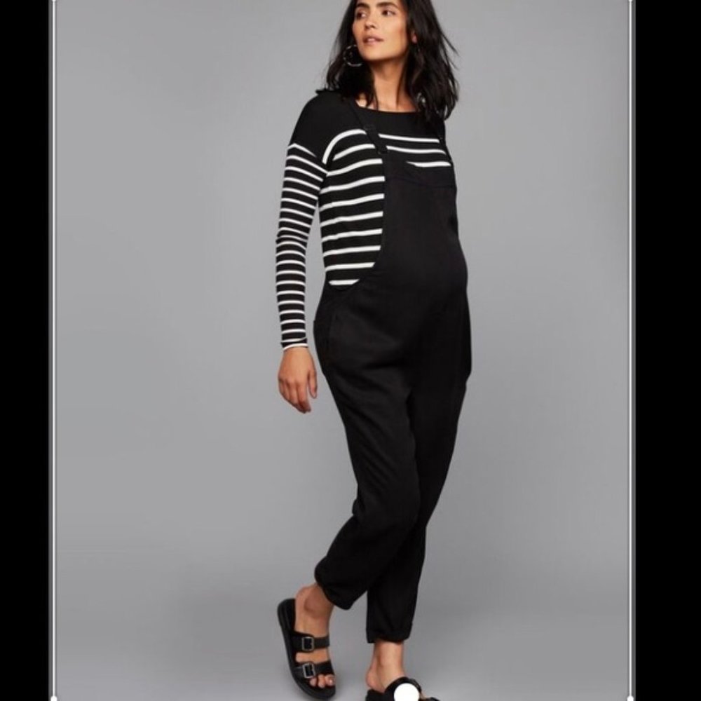 Black Maternity Jumper - Luxe Essential Denim